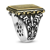 square cut enameled abjad numerology silver ring for men (3)